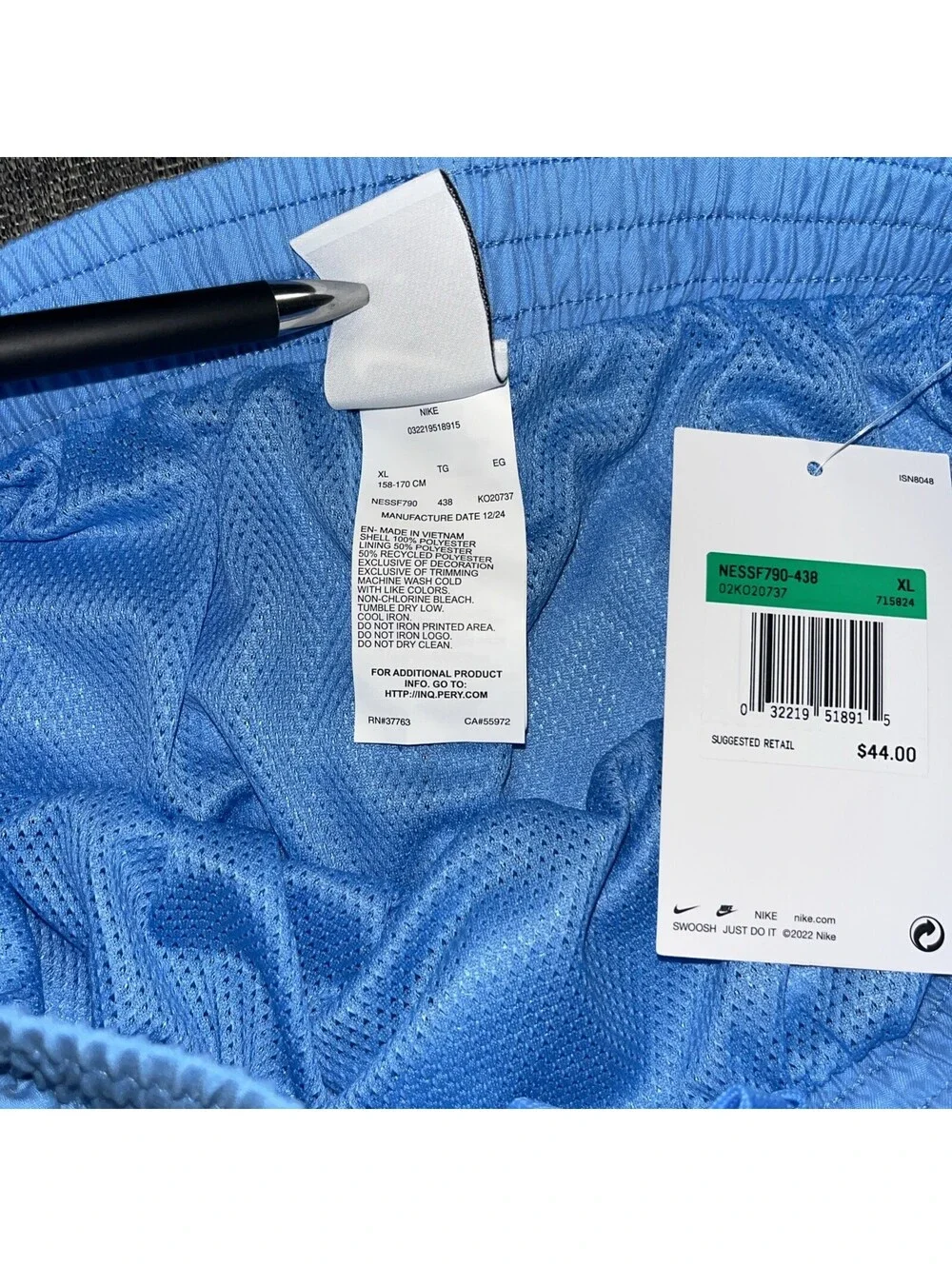 Nike Swim Trunks Boys XL Blue Lightning NESSF790-438 New